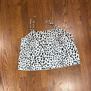 Sexy Express Black and White Spotted Crop Top